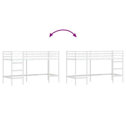 vidaXL Kids'Loft Bed Frame White 90 x 190 cm Steel