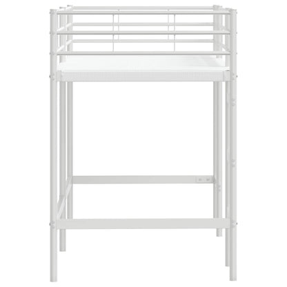 vidaXL Kids'Loft Bed Frame White 90 x 190 cm Steel