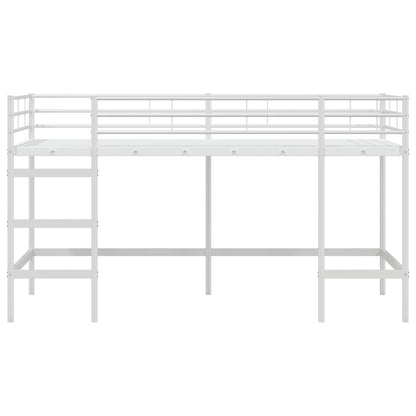 vidaXL Kids'Loft Bed Frame Plain White 90 x 200 cm Steel