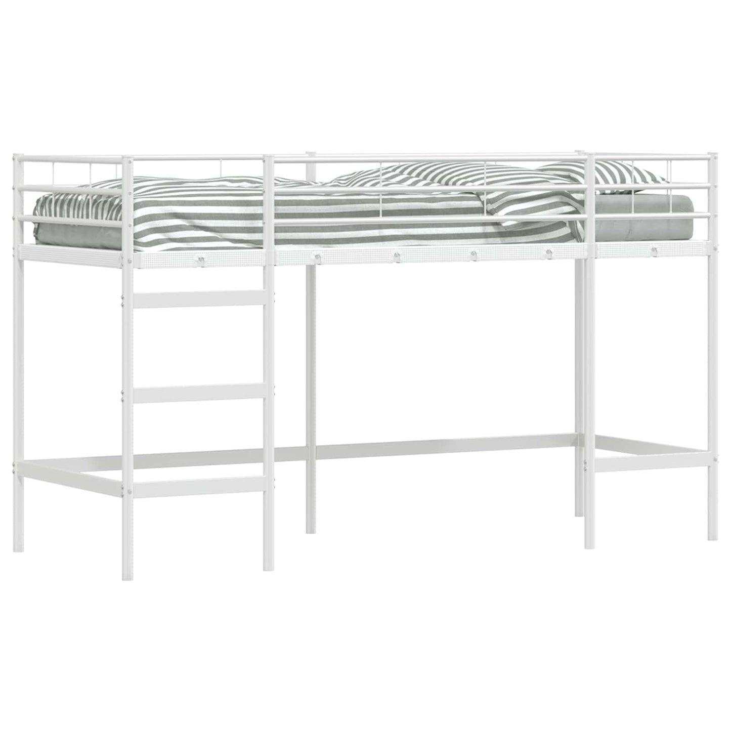 vidaXL Kids'Loft Bed Frame Plain White 100 x 190 cm Steel