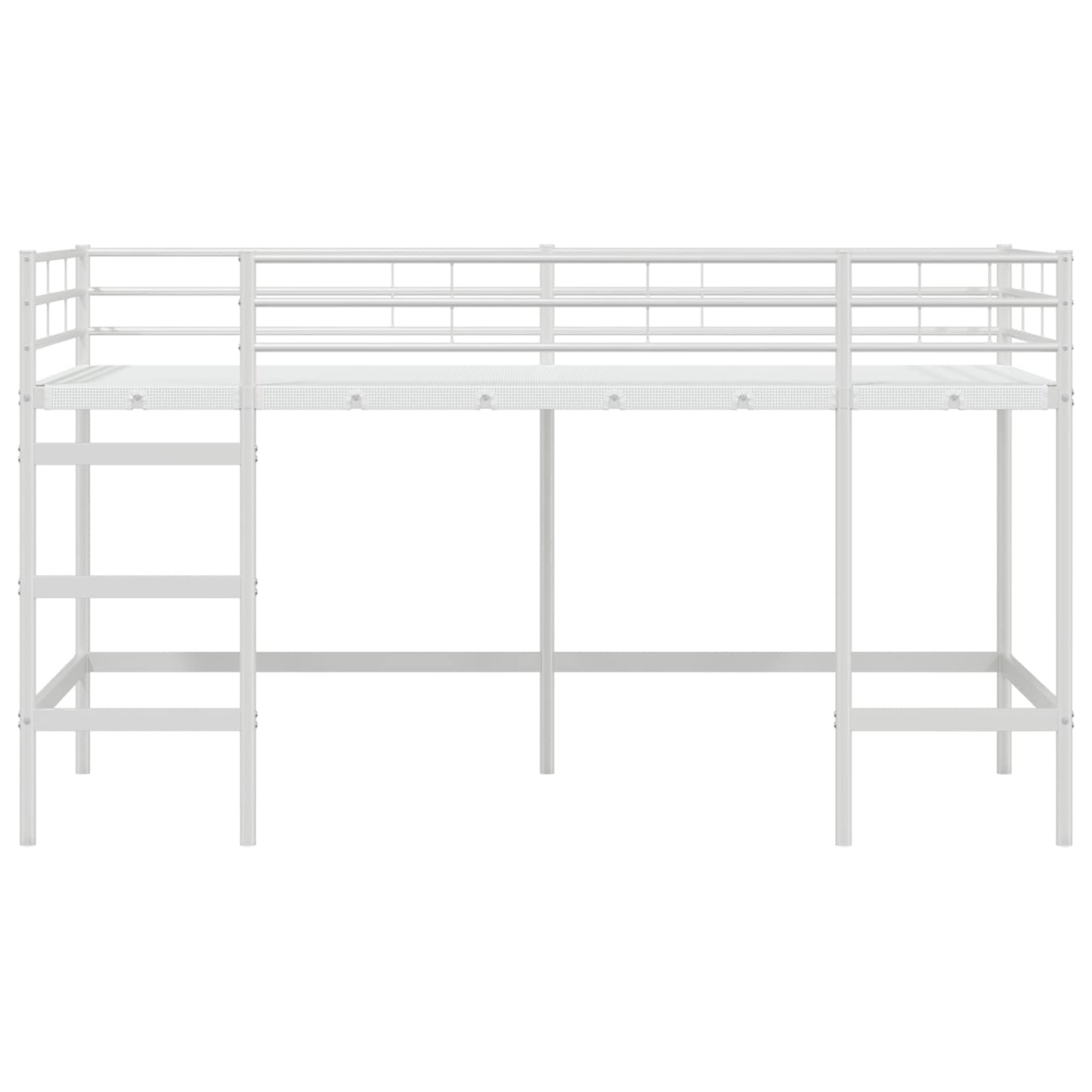vidaXL Kids'Loft Bed Frame Plain White 100 x 200 cm Steel