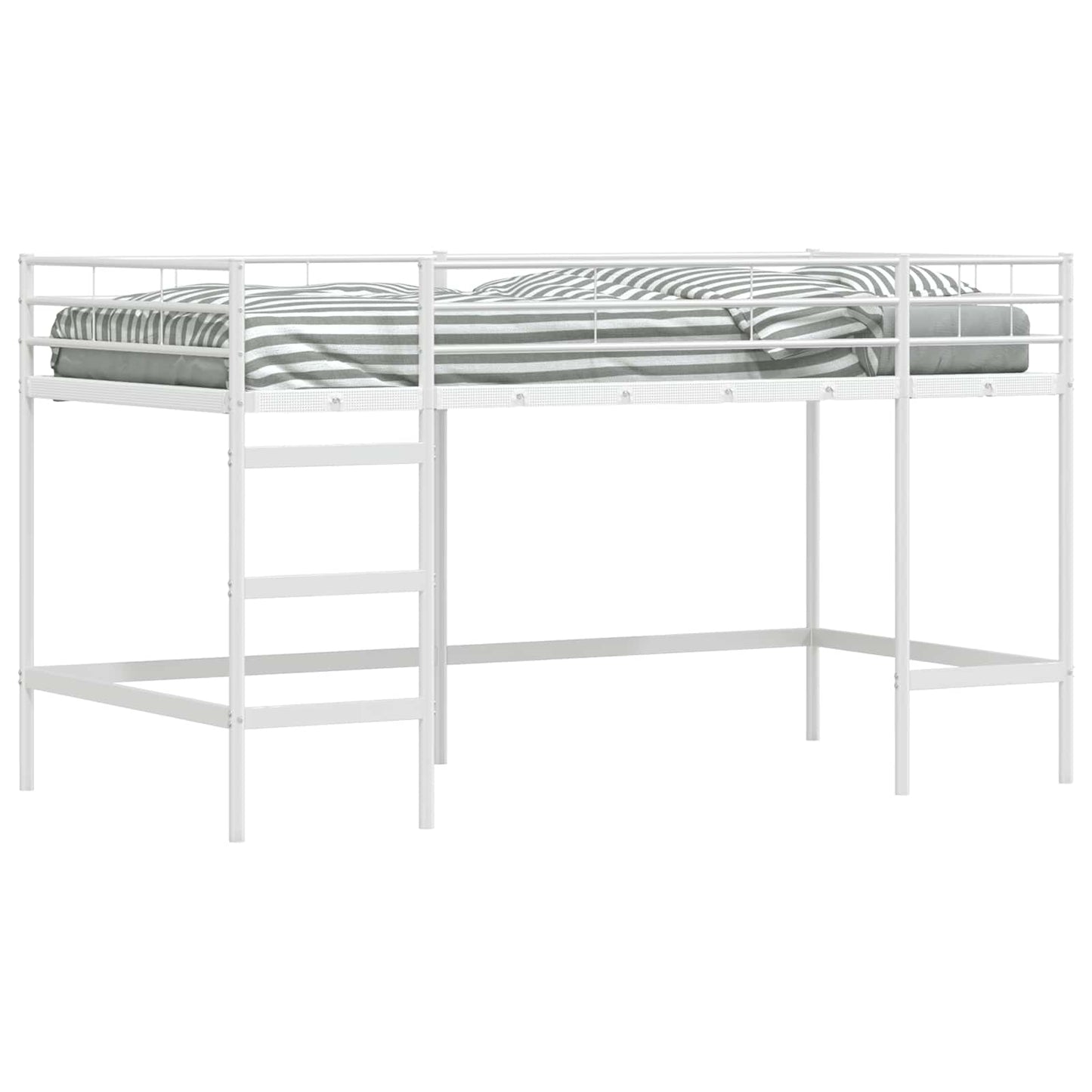 vidaXL Kids'Loft Bed Frame Plain White 107 x 203 cm Steel