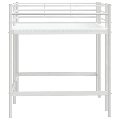 vidaXL Kids'Loft Bed Frame Plain White 107 x 203 cm Steel