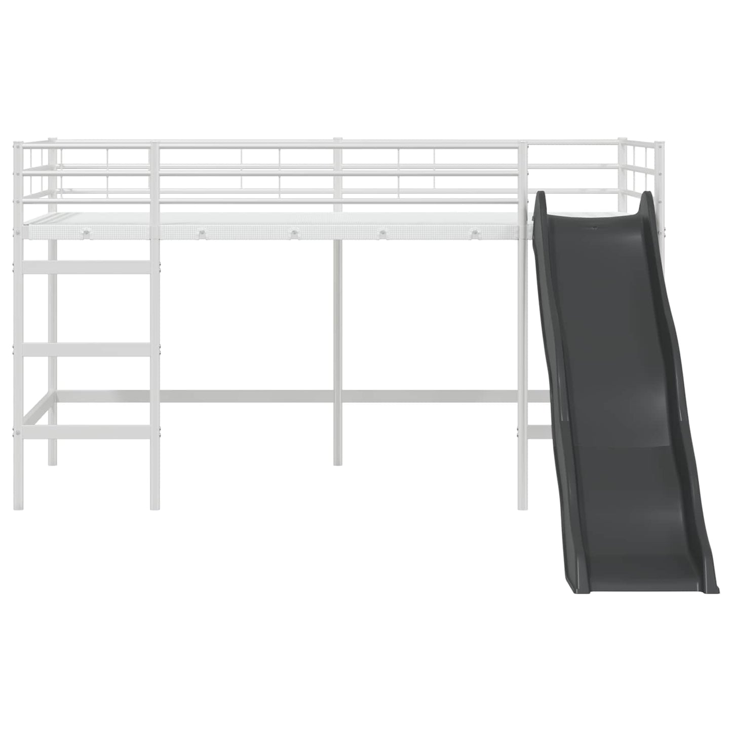 vidaXL Kids'Loft Bed Frame with Slide Plain White and Anthracite