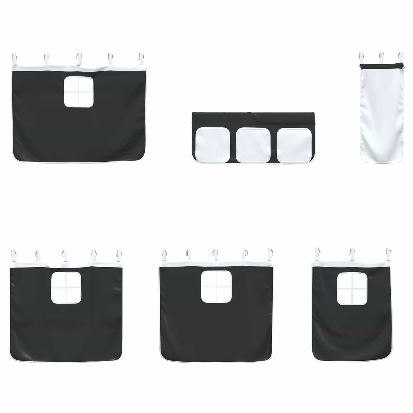 vidaXL Kids'Loft Bed Frame with Curtains Black 100 x 190 cm