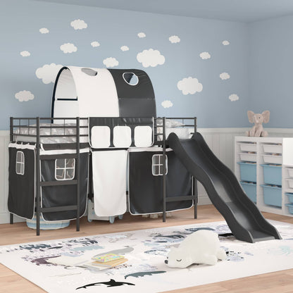 vidaXL Kids'Loft Bed Frame Plain Black 75 x 190 cm Metal
