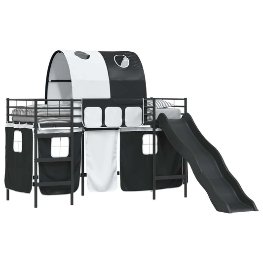 vidaXL Kids'Loft Bed Frame Plain Black 75 x 190 cm Metal