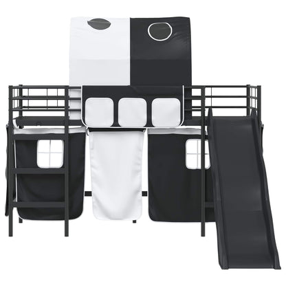 vidaXL Kids'Loft Bed Frame Plain Black 75 x 190 cm Metal
