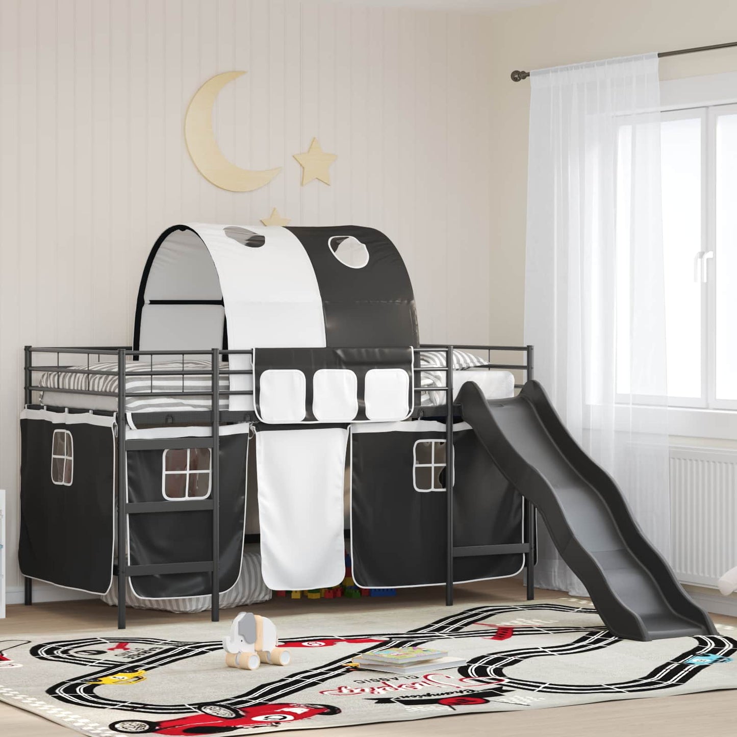 vidaXL Kids'Loft Bed Frame Black 80 x 200 cm Metal