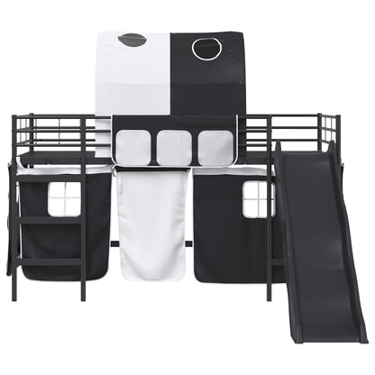 vidaXL Kids'Loft Bed Frame Black 90 x 200 cm Metal