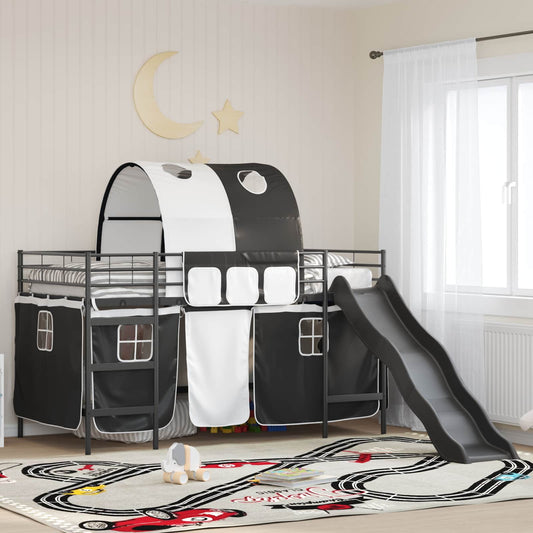 vidaXL Kids'Loft Bed Frame Plain Black 107 x 203 cm Metal