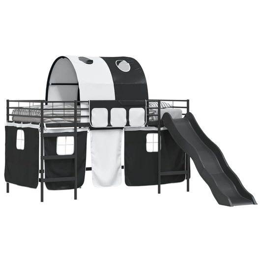 vidaXL Kids'Loft Bed Frame Plain Black 107 x 203 cm Metal