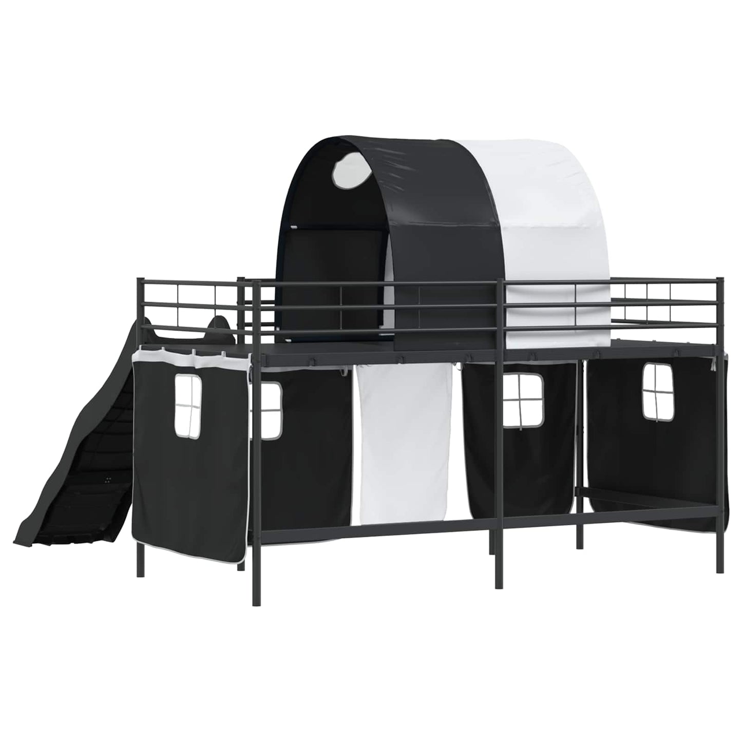 vidaXL Kids'Loft Bed Frame Plain Black 107 x 203 cm Metal