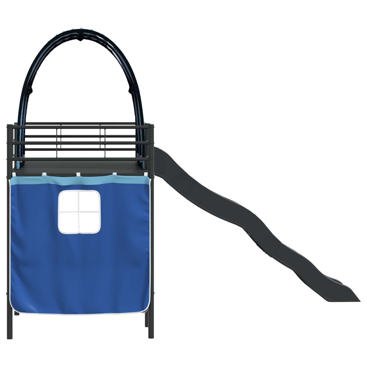 vidaXL Kids'Loft Bed Frame Black and Blue 75 x 190 cm Metal