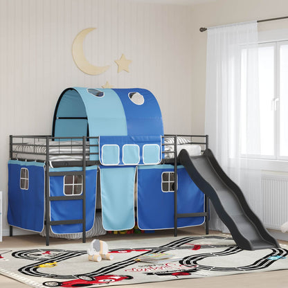 vidaXL Kids'Loft Bed Frame Black and Blue 80 x 200 cm Metal