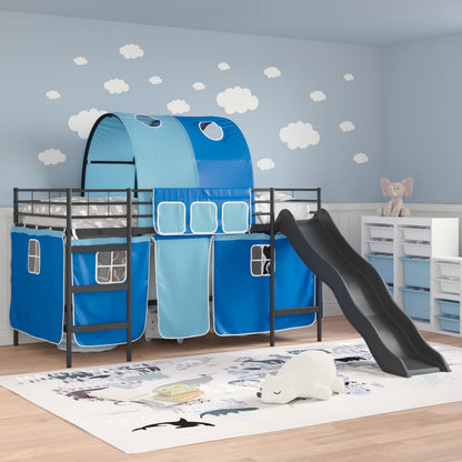 vidaXL Kids'Loft Bed Frame Black and Blue 80 x 200 cm Metal