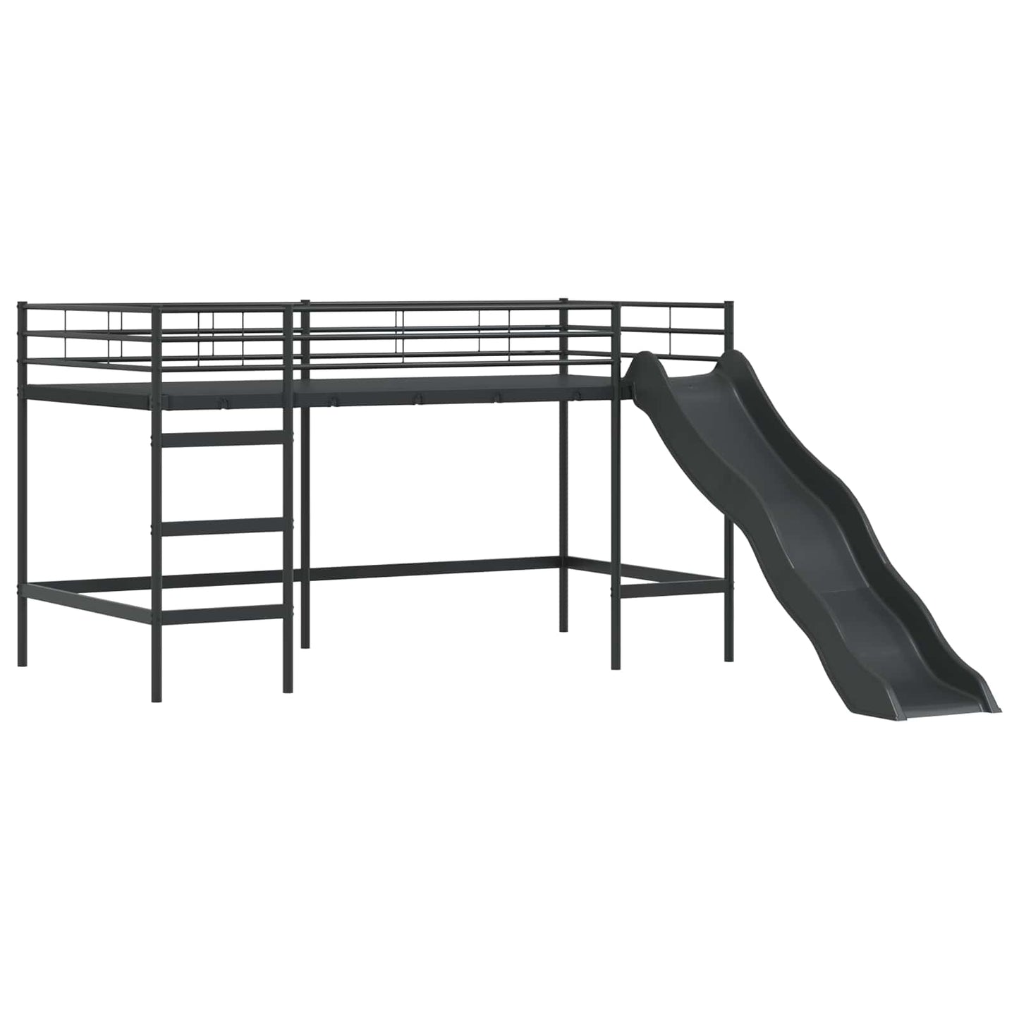 vidaXL Kids'Loft Bed Frame Black and Blue 80 x 200 cm Metal
