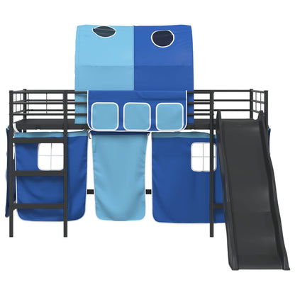 vidaXL Kids'Loft Bed Frame Black and Blue 107 x 200 cm Metal