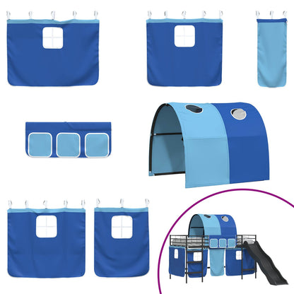 vidaXL Kids'Loft Bed Frame Black and Blue 107 x 200 cm Metal