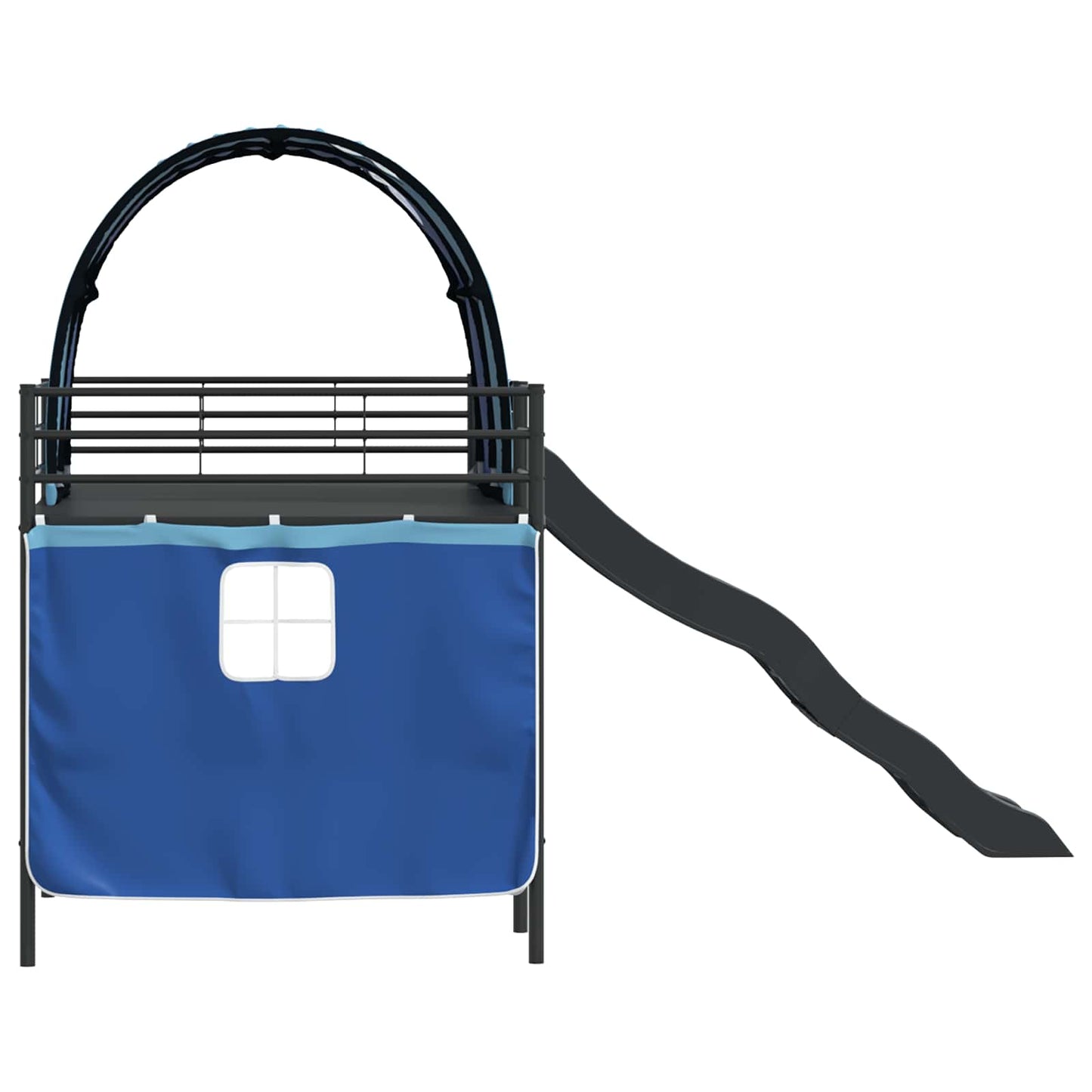 vidaXL Kids'Loft Bed Frame Black and Blue 107 x 200 cm Metal