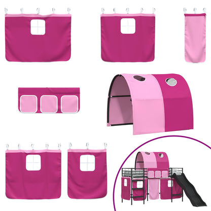 vidaXL Kids'Loft Bed Frame Black and Pink 75 x 190 cm Metal