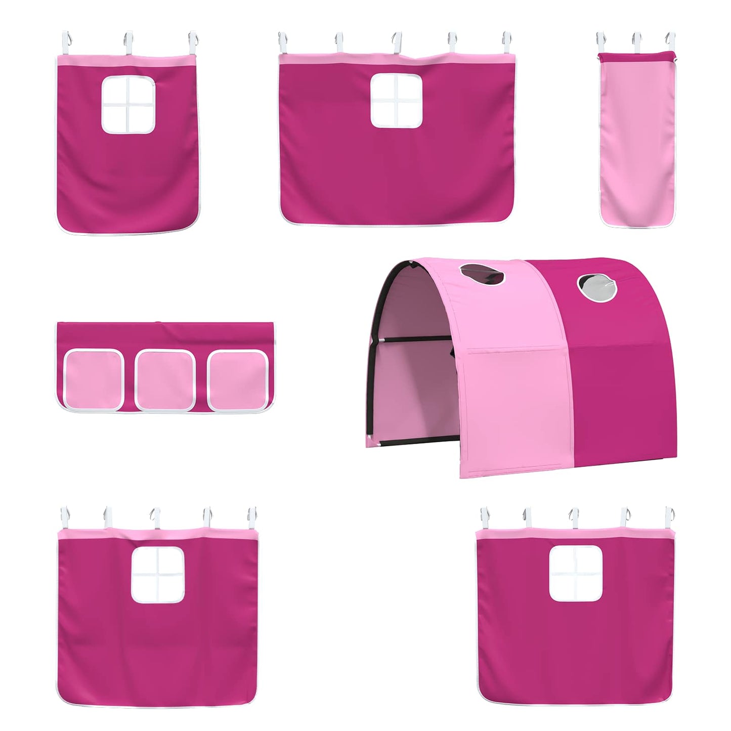 vidaXL Kids'Loft Bed Frame Black and Pink 75 x 190 cm Metal
