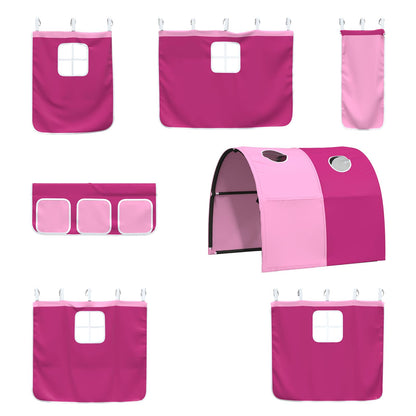 vidaXL Kids'Loft Bed Frame Black and Pink 75 x 190 cm Metal
