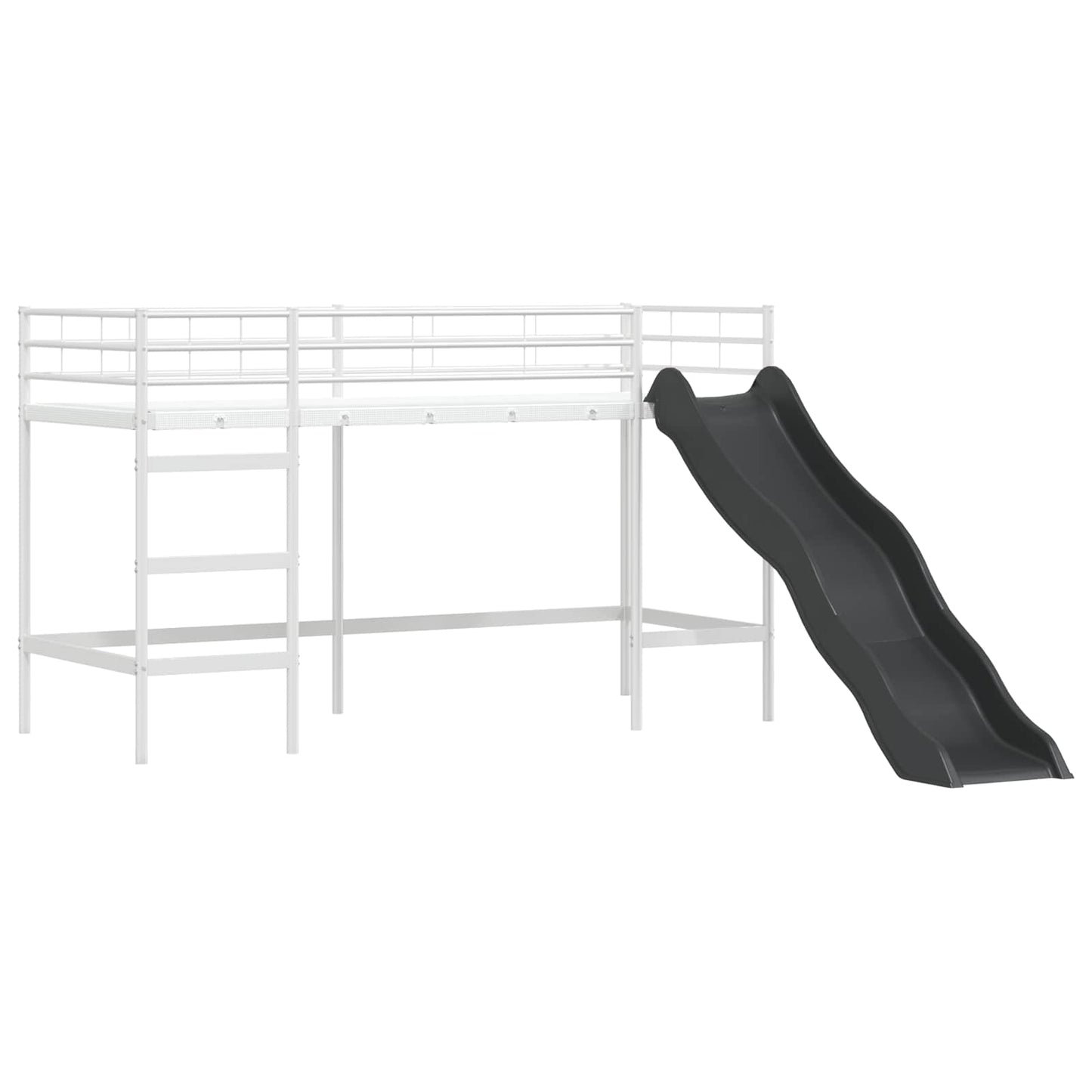 vidaXL Kids'Loft Bed Frame White and Black 100 x 190 cm Metal