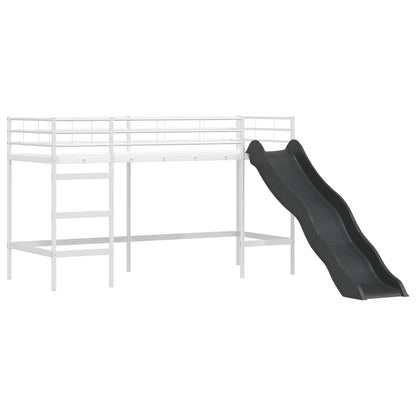 vidaXL Kids'Loft Bed Frame White and Black 100 x 190 cm Metal