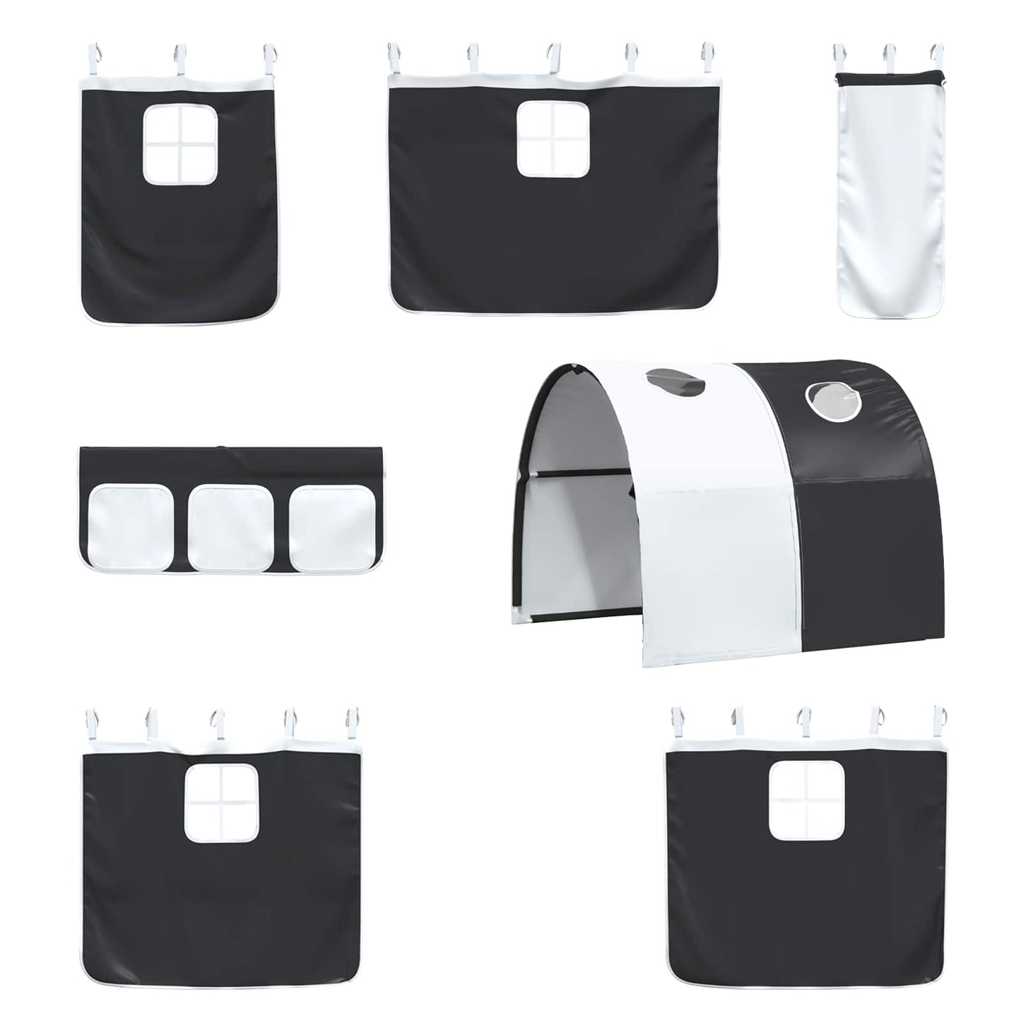 vidaXL Kids'Loft Bed Frame White and Black 100 x 190 cm Metal