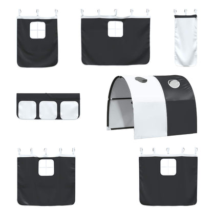 vidaXL Kids'Loft Bed Frame White and Black 100 x 190 cm Metal