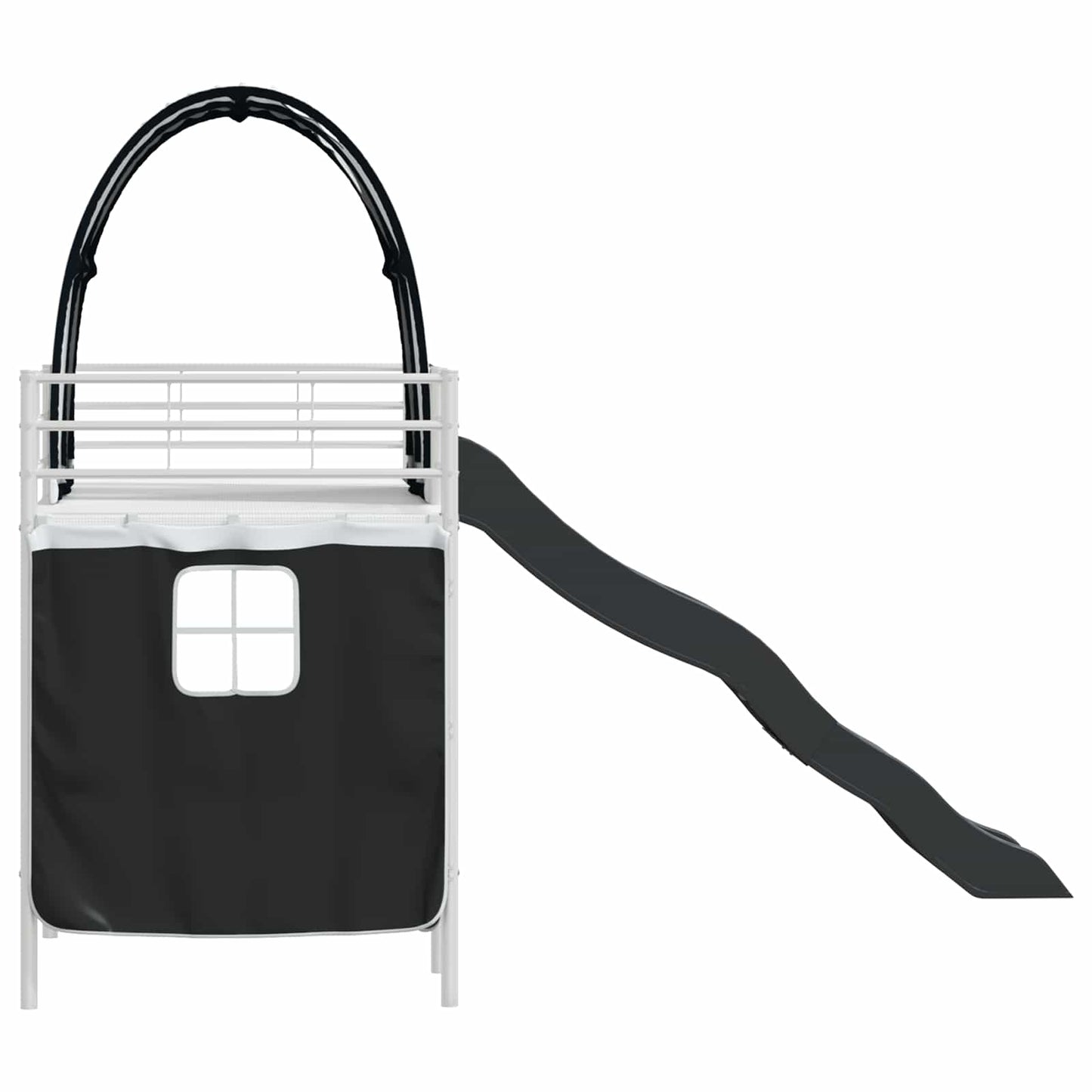 vidaXL Kids'Loft Bed Frame White and Black 100 x 190 cm Metal
