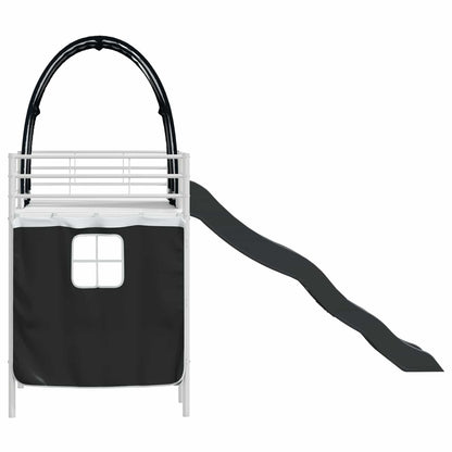 vidaXL Kids'Loft Bed Frame White and Black 100 x 190 cm Metal