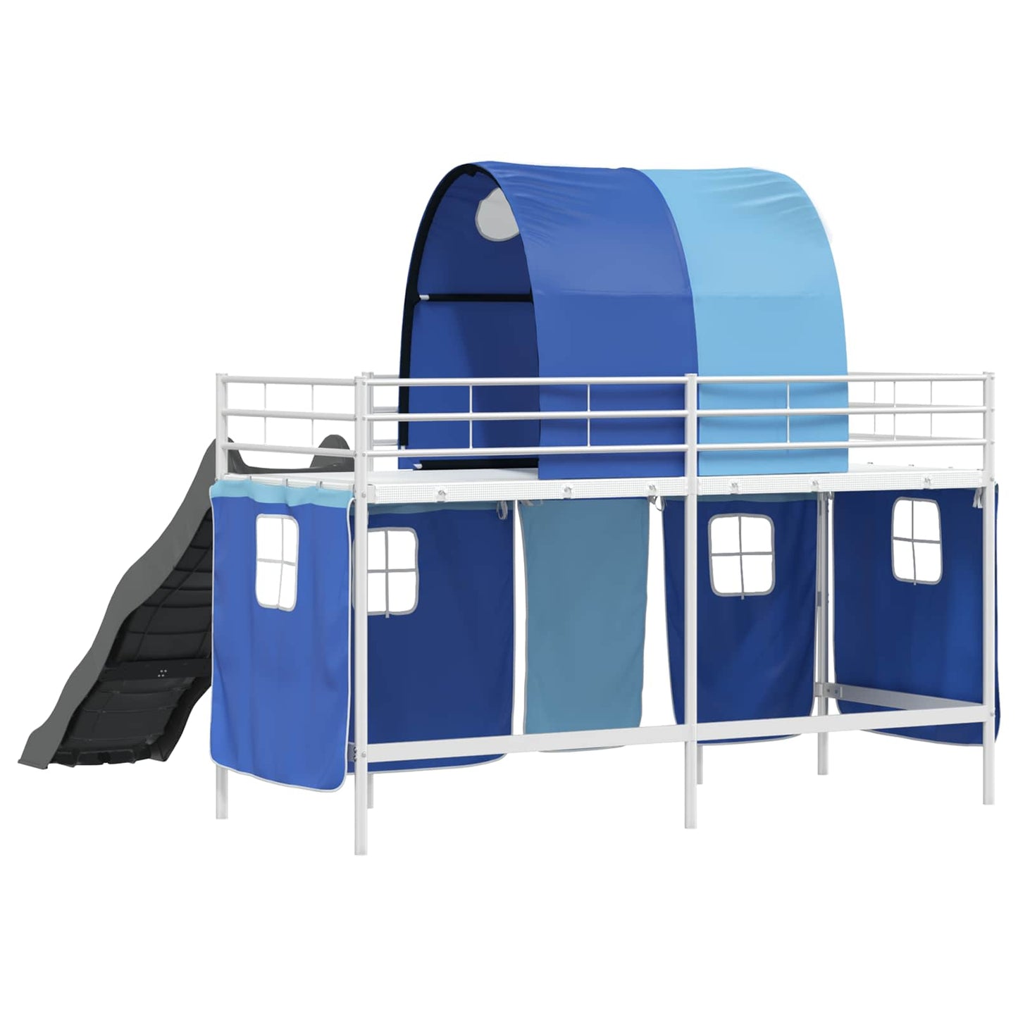vidaXL Kids'Loft Bed Frame White and Blue 90 x 190 cm Metal
