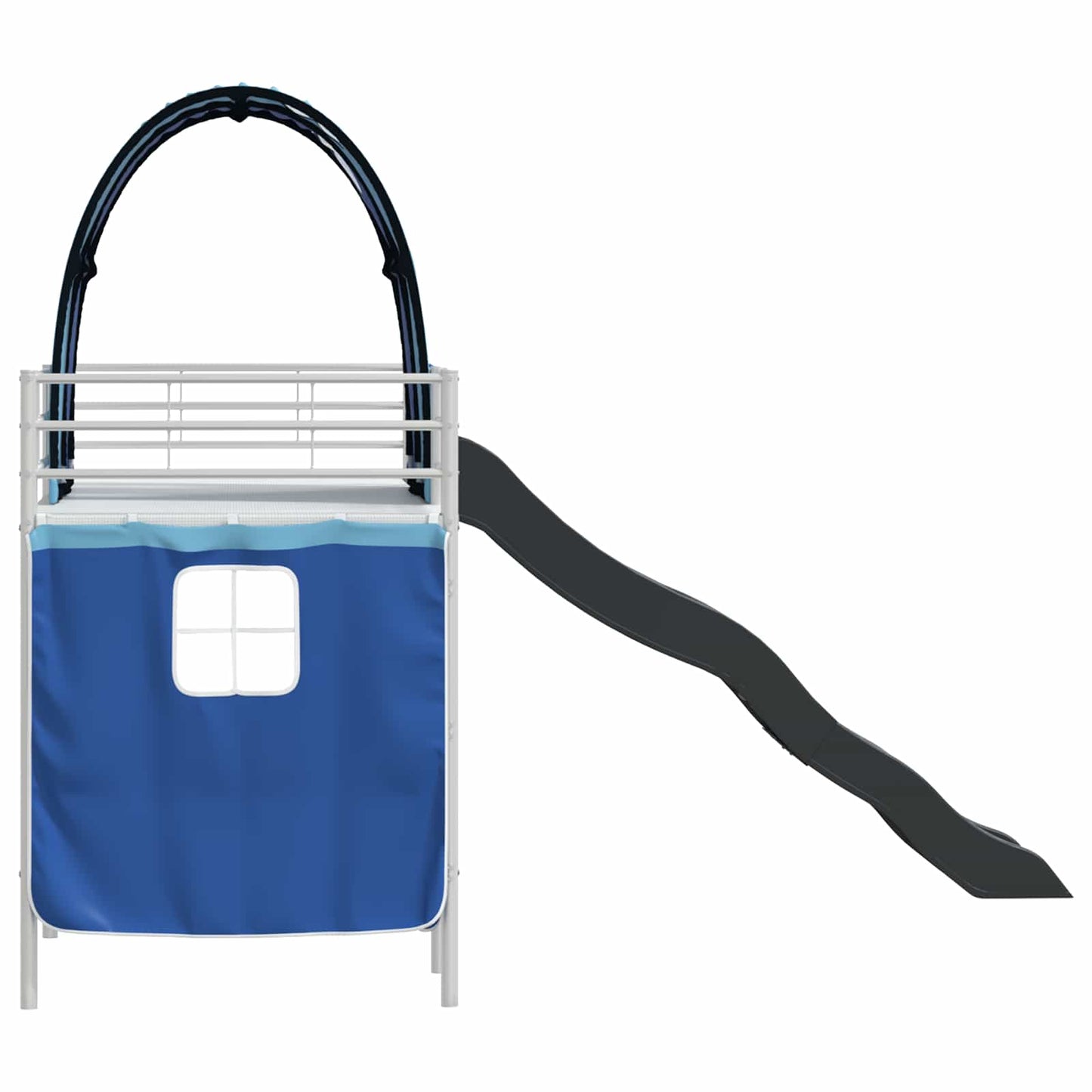 vidaXL Kids'Loft Bed Frame White and Blue 90 x 190 cm Metal