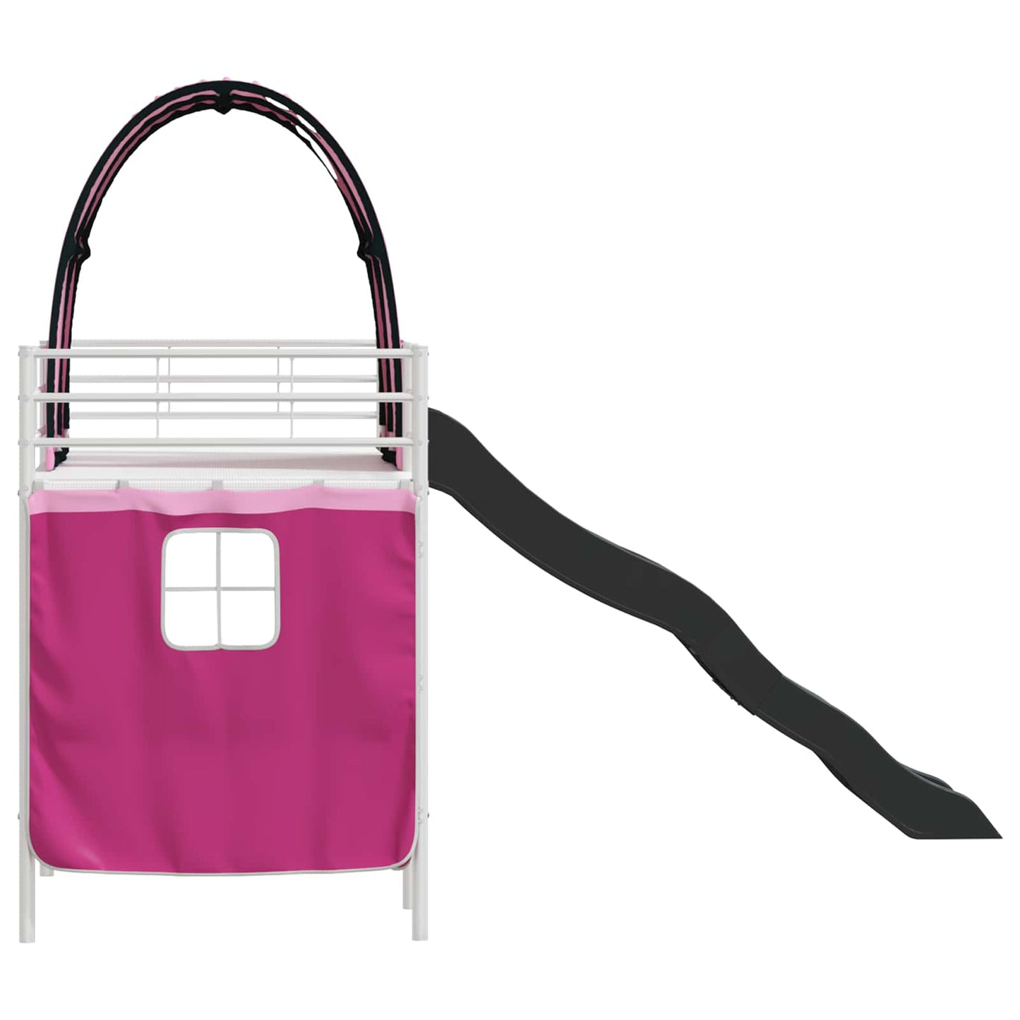 vidaXL Kids'Loft Bed Frame White and Pink 75 x 190 cm Metal