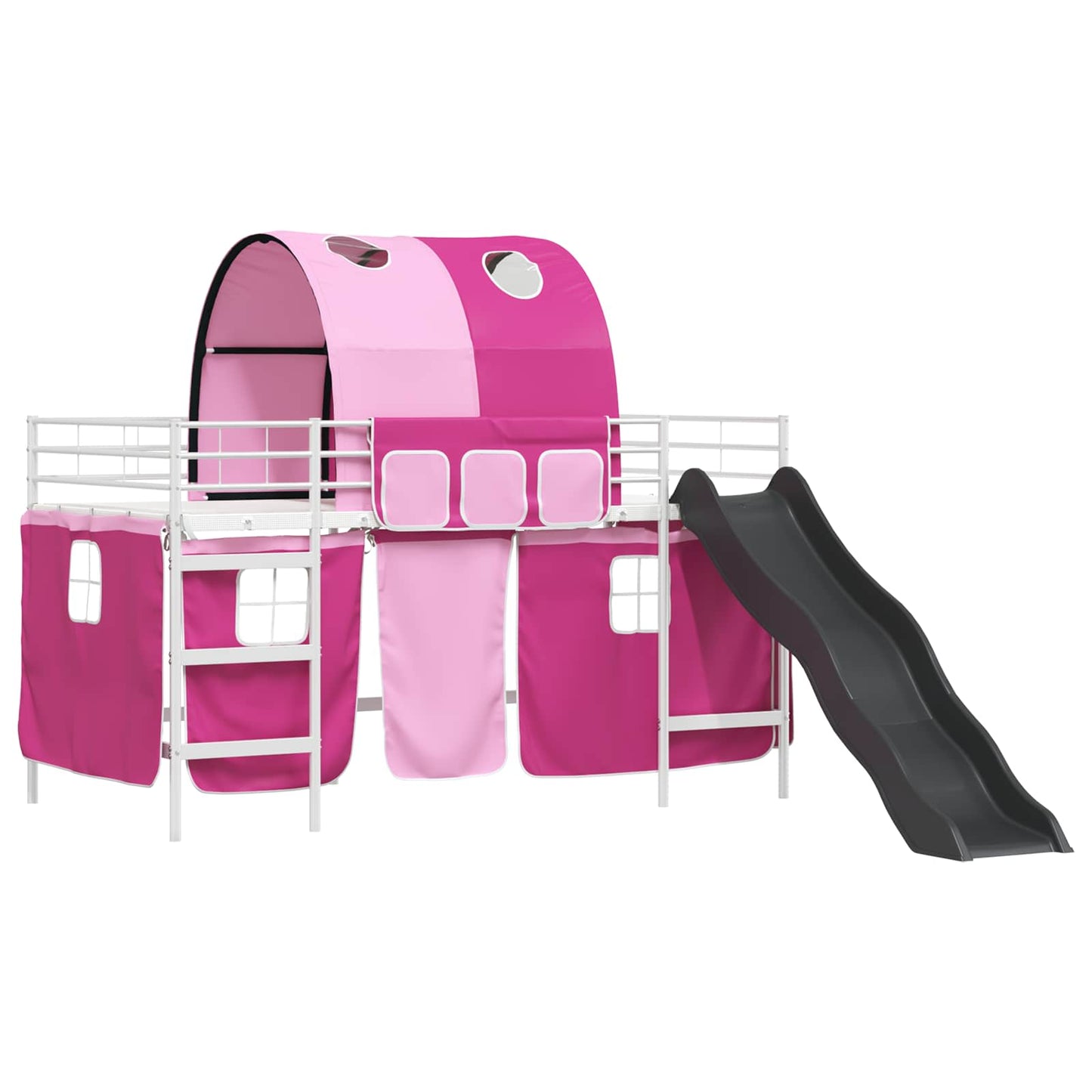 vidaXL Kids'Loft Bed Frame White and Pink 100 x 200 cm Metal