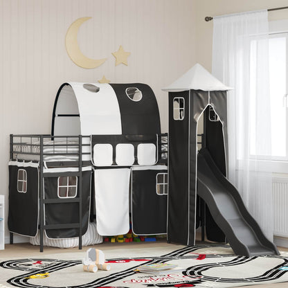 vidaXL Kids'Loft Bed Frame Plain Black 75 x 190 cm Metal