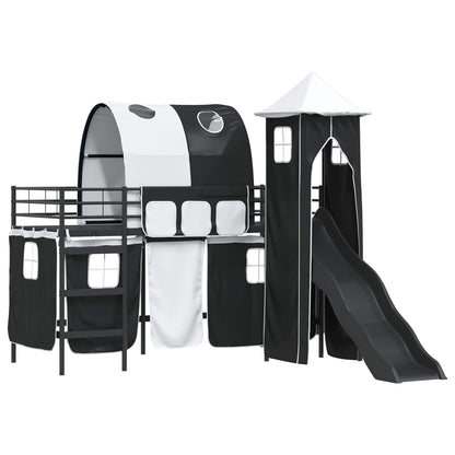 vidaXL Kids'Loft Bed Frame Plain Black 75 x 190 cm Metal
