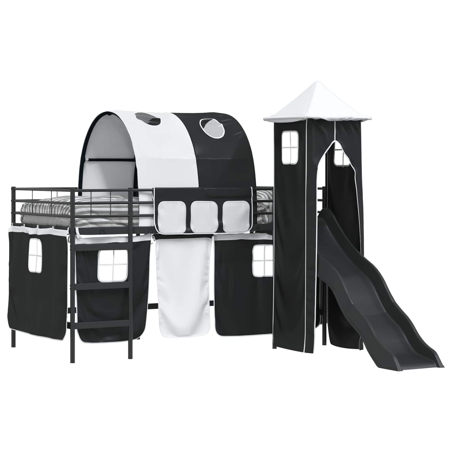 vidaXL Kids'Loft Bed Frame Plain Black 80 x 200 cm Metal