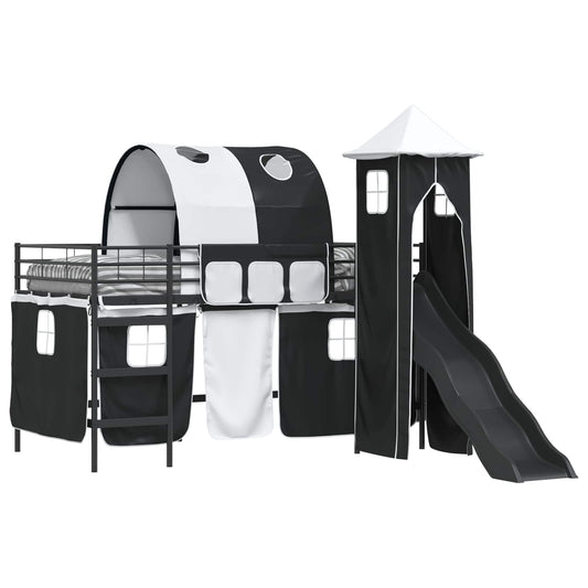 vidaXL Kids'Loft Bed Frame Plain Black 80 x 200 cm Metal