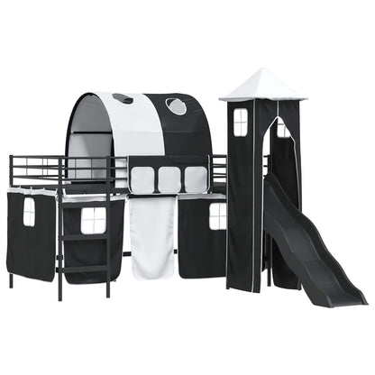 vidaXL Kids'Loft Bed Frame Plain Black 80 x 200 cm Metal