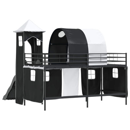vidaXL Kids'Loft Bed Frame Plain Black 80 x 200 cm Metal