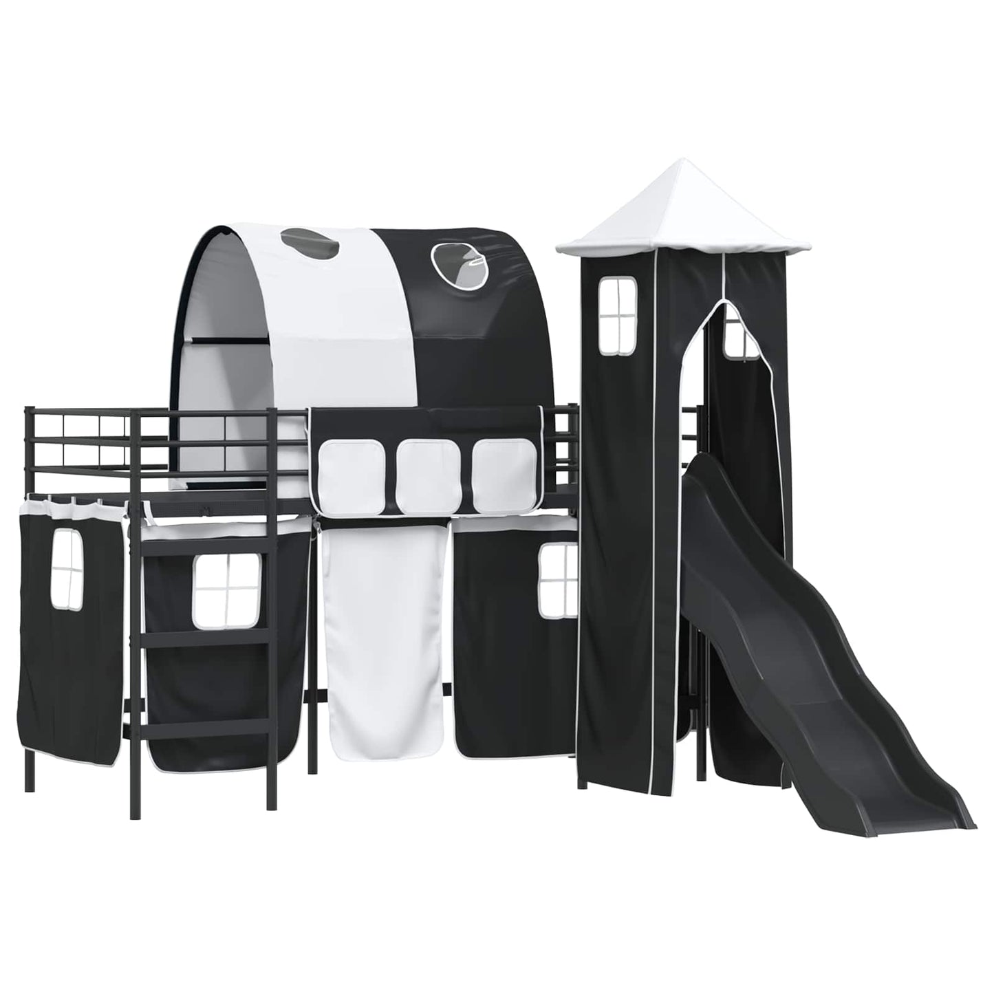 vidaXL Kids'Loft Bed Frame Plain Black 90 x 190 cm Metal