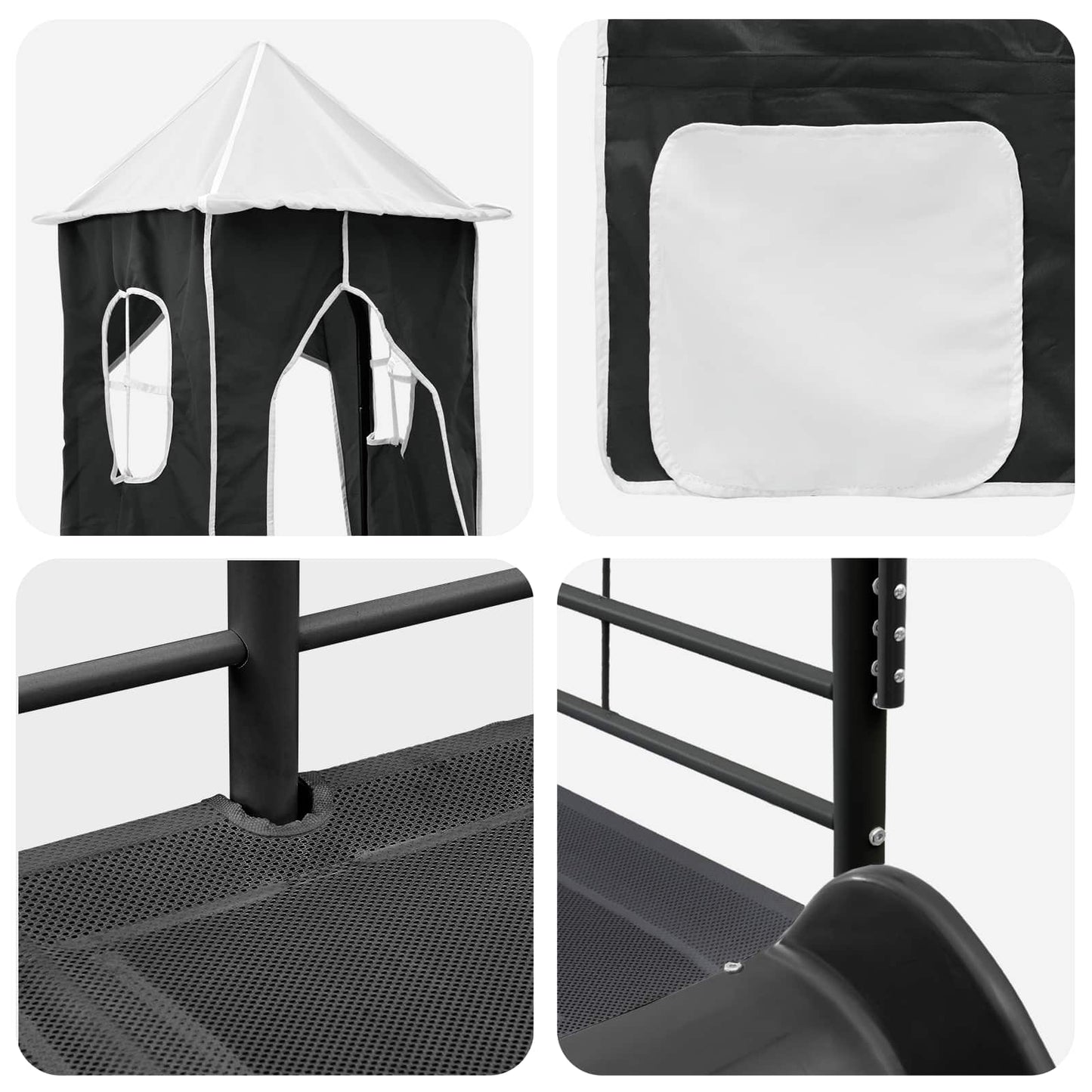 vidaXL Kids'Loft Bed Frame Black 100 x 190 cm Metal