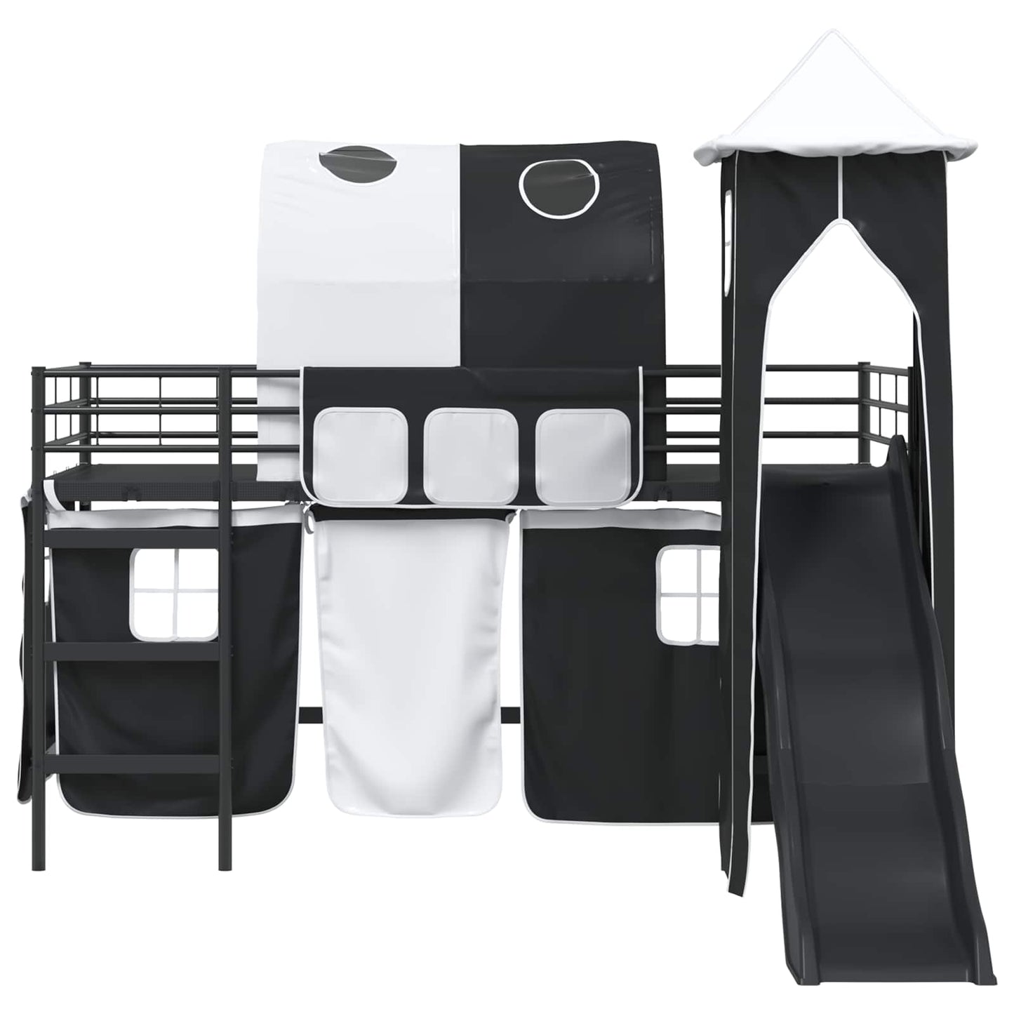 vidaXL Kids'Loft Bed Frame Plain Black 100 x 200 cm Metal