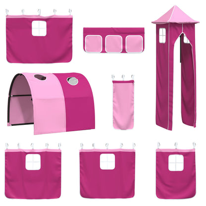vidaXL Kids'Loft Bed Frame Black and Pink 75 x 190 cm Metal
