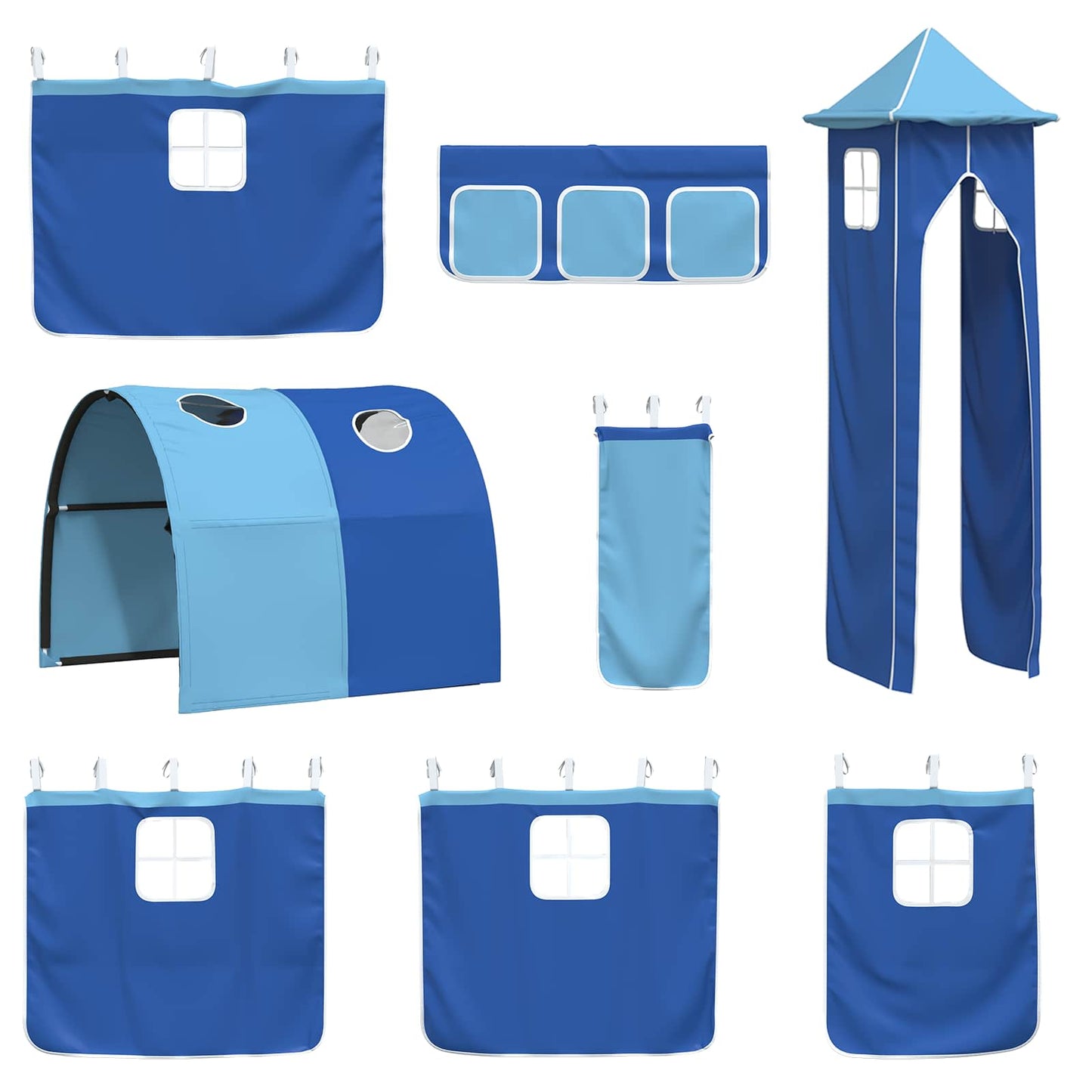 vidaXL Kids'Loft Bed Frame White and Blue 100 x 200 cm Metal
