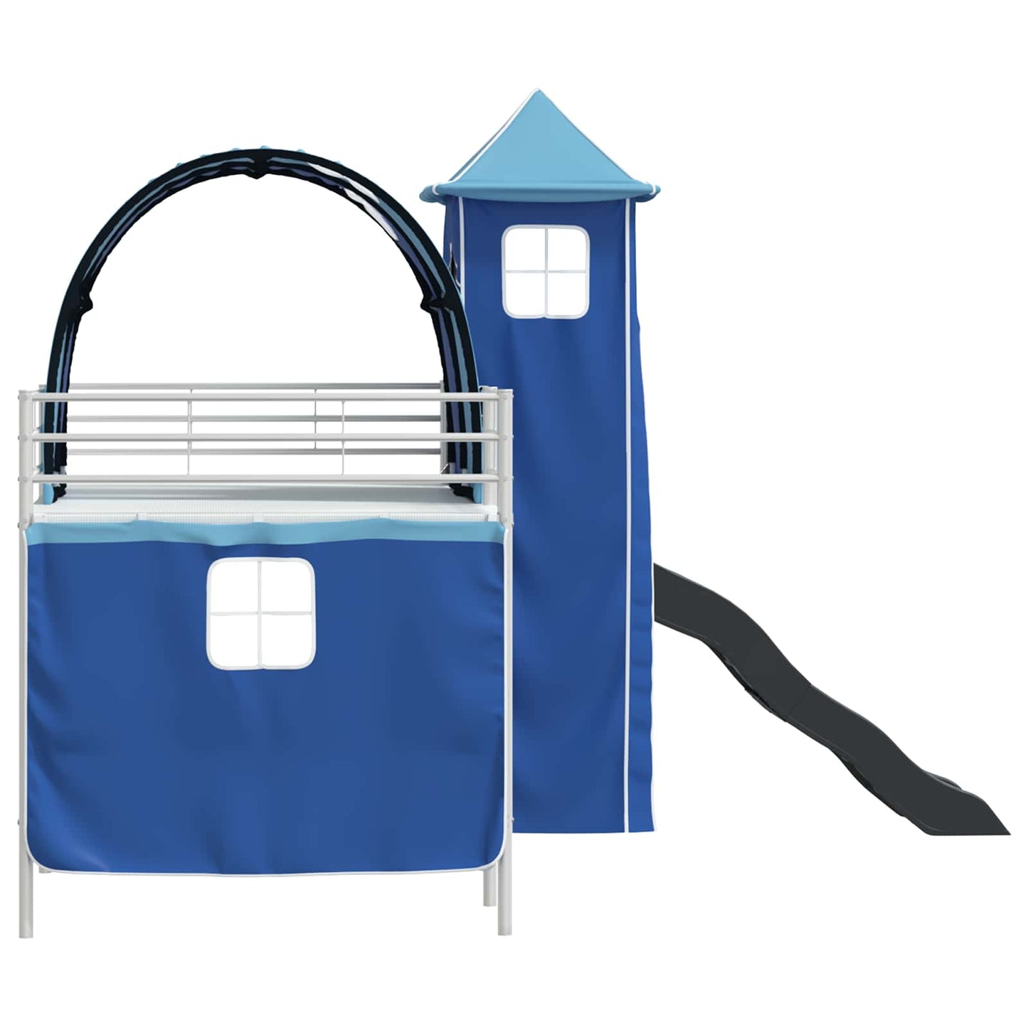 vidaXL Kids'Loft Bed Frame White and Blue 100 x 200 cm Metal