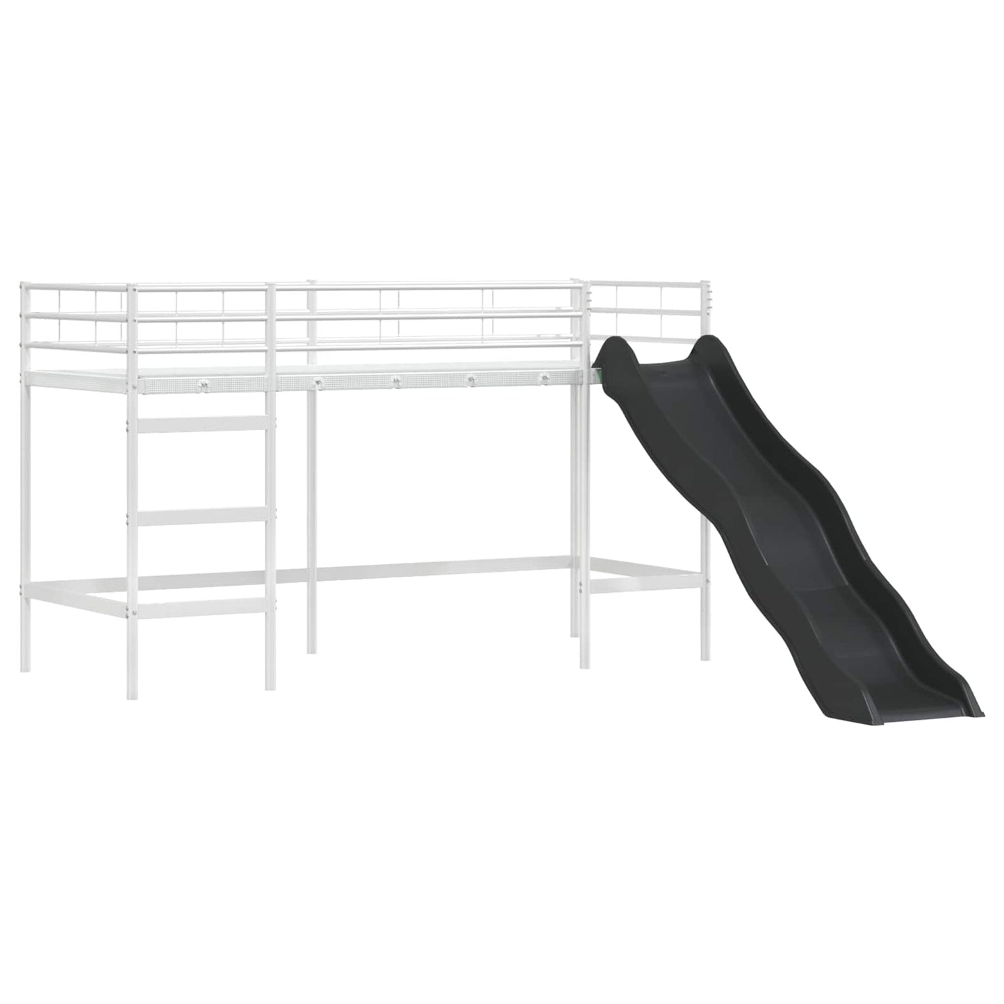 vidaXL Kids'Loft Bed Frame Plain White and Pink 75 x 190 cm Metal